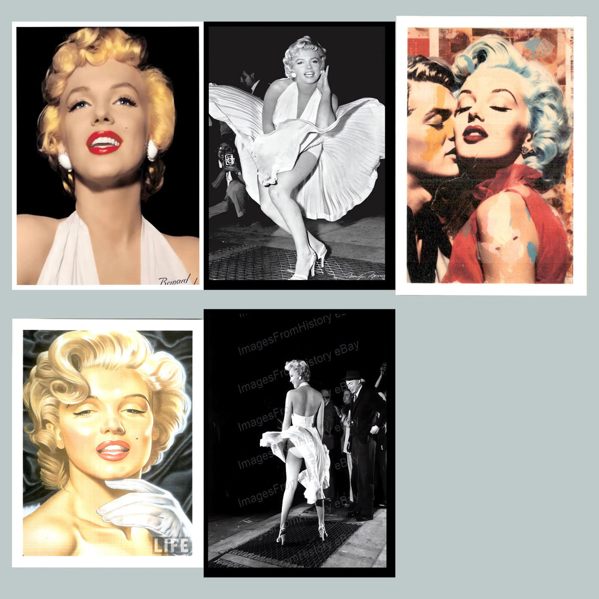 0965B Fiver Bundle 8X10 Glossy Photos Marilyn Monroe Legends Series- Great Gift
