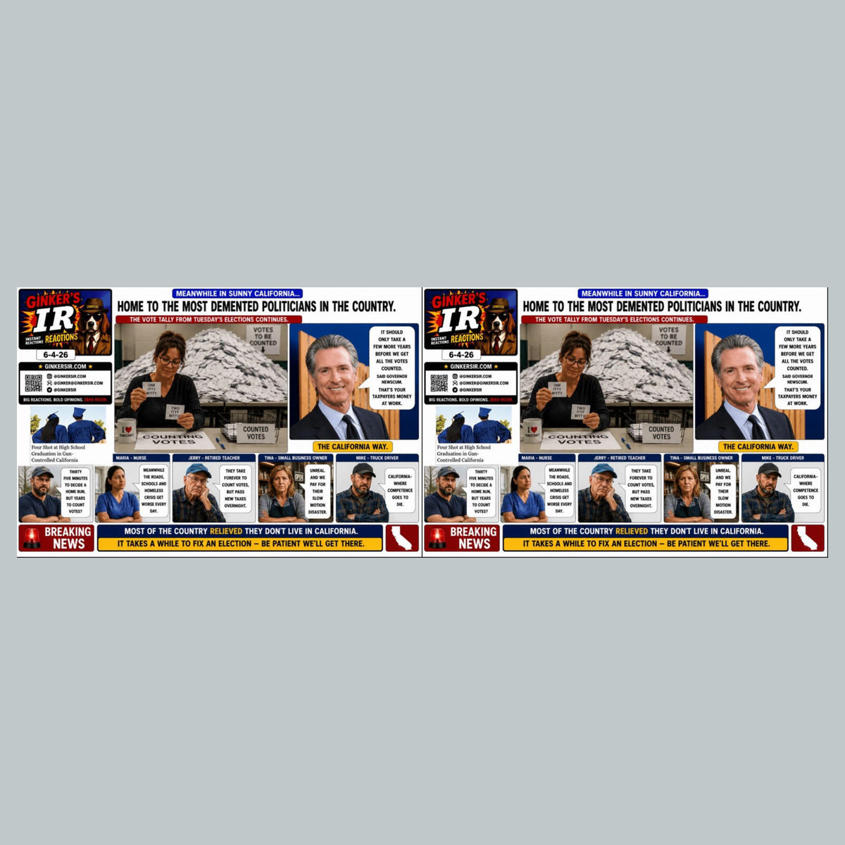 2790 The Caly Way. Steal, Cheat, and Lie 8X10 Print Ginker’s Instant Reactions