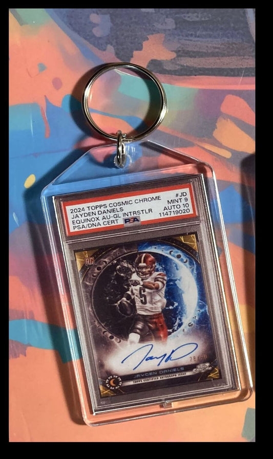 3117 Jayden Daniels 2024 Topps Cosmic Chrome Equinox Auto Custom Keychain