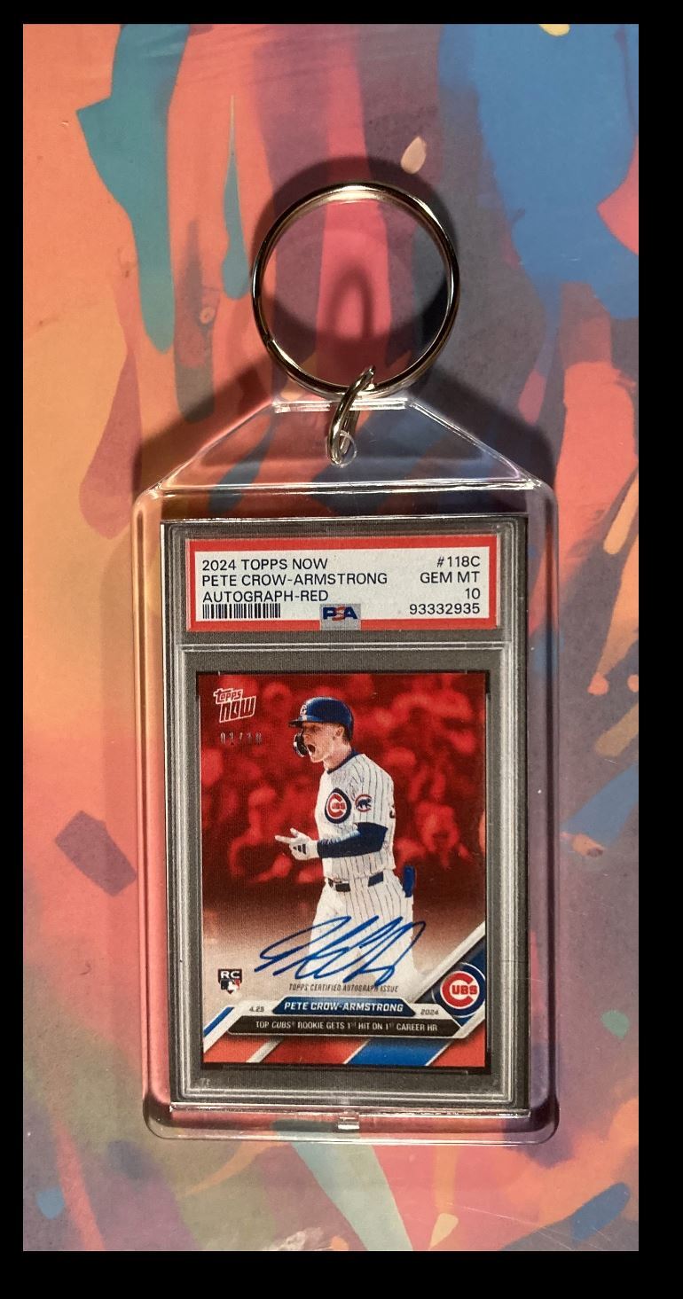 3032 Pete Crow-Armstrong 2024 Topps Now Red Auto Keychain