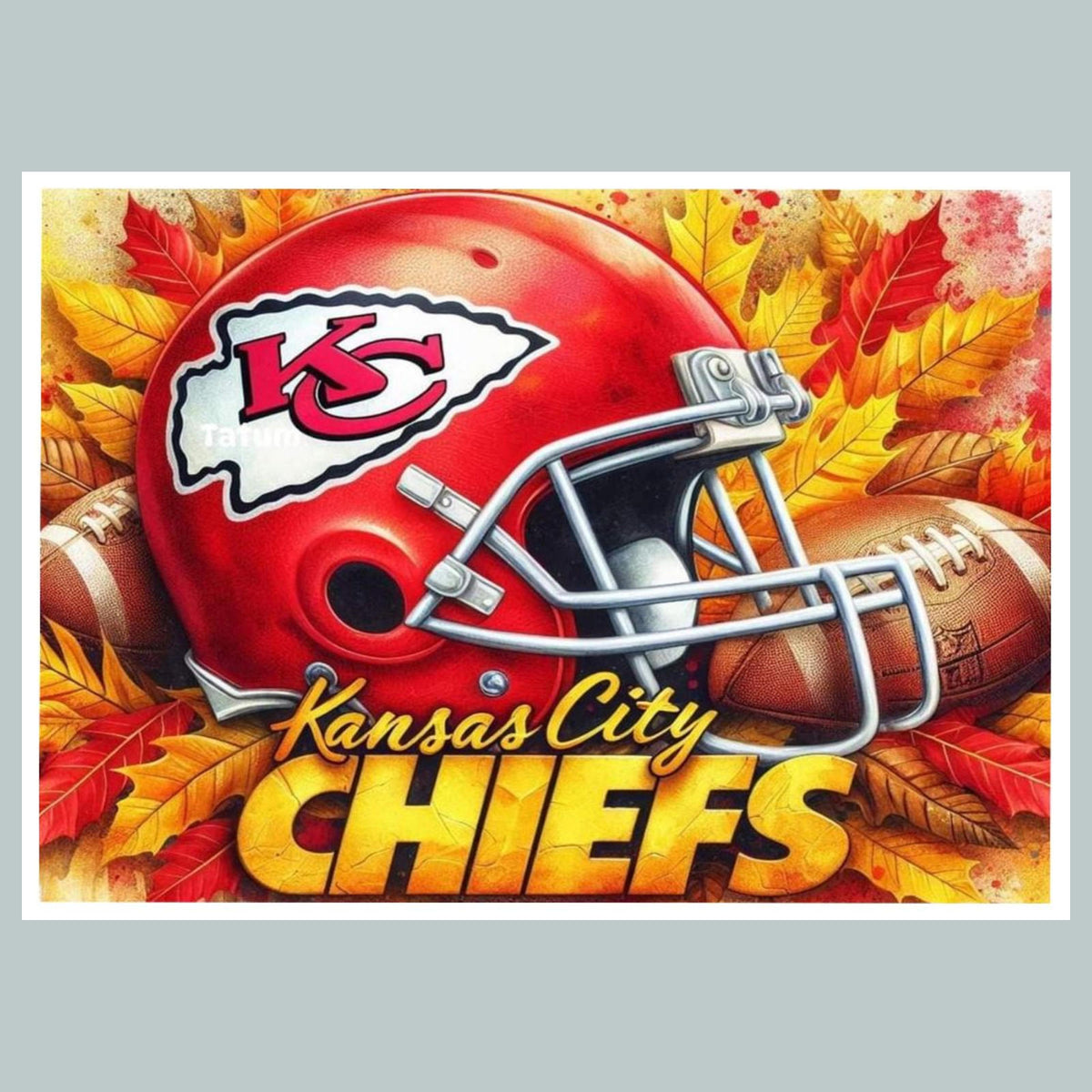 0608 8X10 Chiefs Helmet Fall Glossy Photo Fast-Secure Shipping FBL