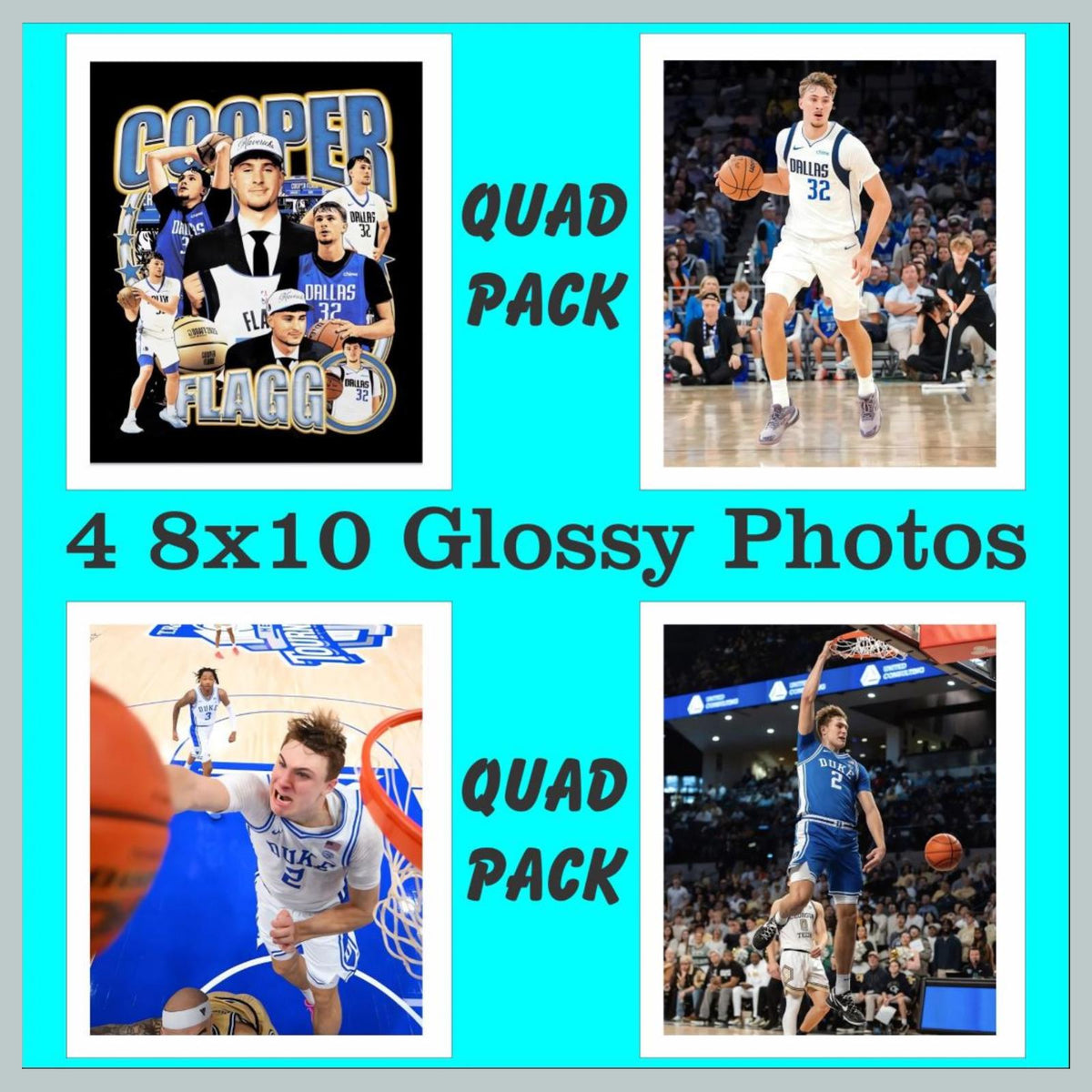 1064B-8X10 Cooper Flagg - Quad Pack-4 - 4 Different 8x10 Glossy Photos BKL