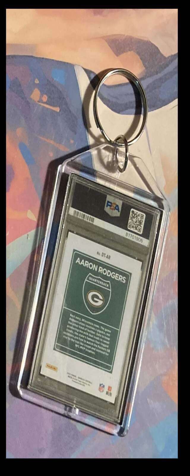 3253 Aaron Rodgers 2022 Panini Donruss Downtown Auto Custom Hand Made Keychain