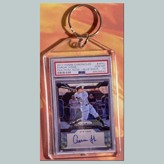 3591Aaron Judge 2017 Panini Prizm Blue Wave Auto Custom Made Keychain