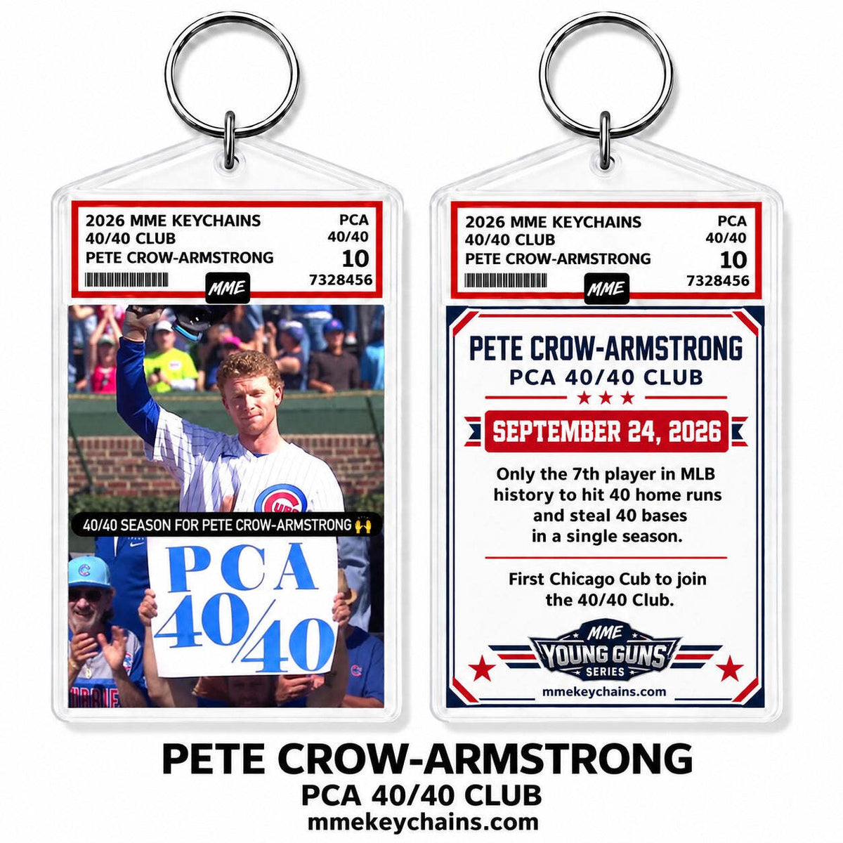 4922 Pete Crow-Armstrong PCA 40/40 Club Keychain – 40/40 Celebration