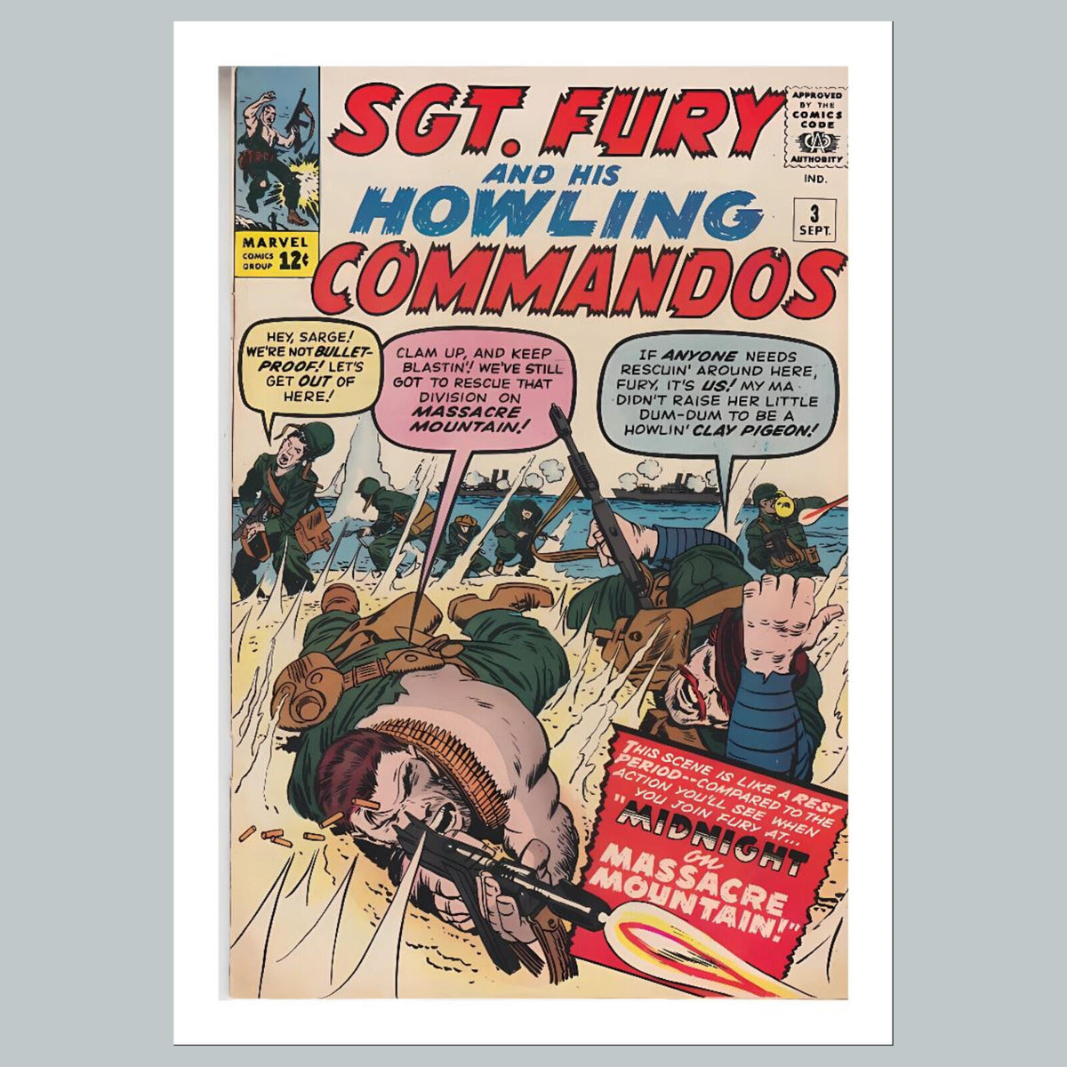 2373 Sgt Fury 8x10 Glossy Photo Comic Book Cover Fast-Secure Shipping