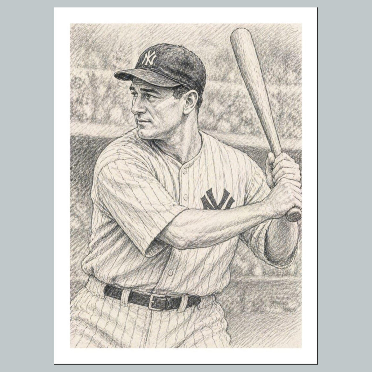 2585 Lou Gehrig 8x10 Custom Art Photo - Fast-Secure Shipping BBL