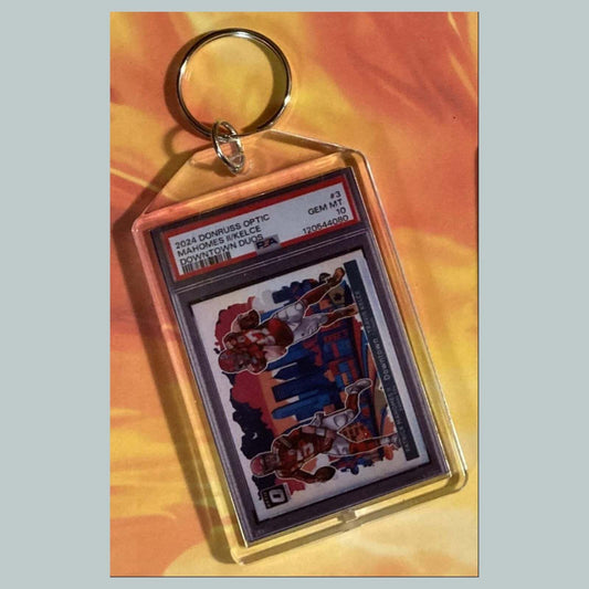 3608 Patrick Mahomes/Kelce 2024 Donruss Optic Downtown Duos Custom Keychain
