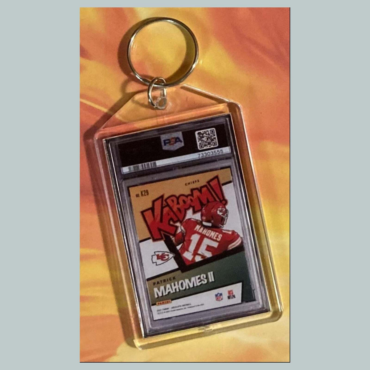 3618 Patrick Mahomes 2021 Panini Absolute Kaboom Custom Keychain