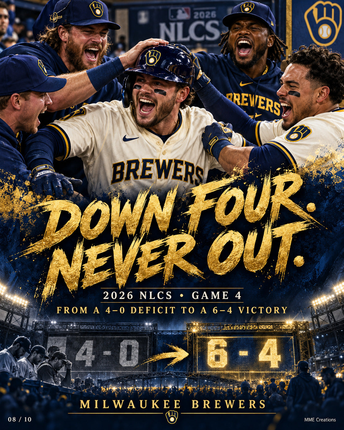 4977 Brewers  2026 NLCS Complete 10 Print 8x10 Glossy Bundle