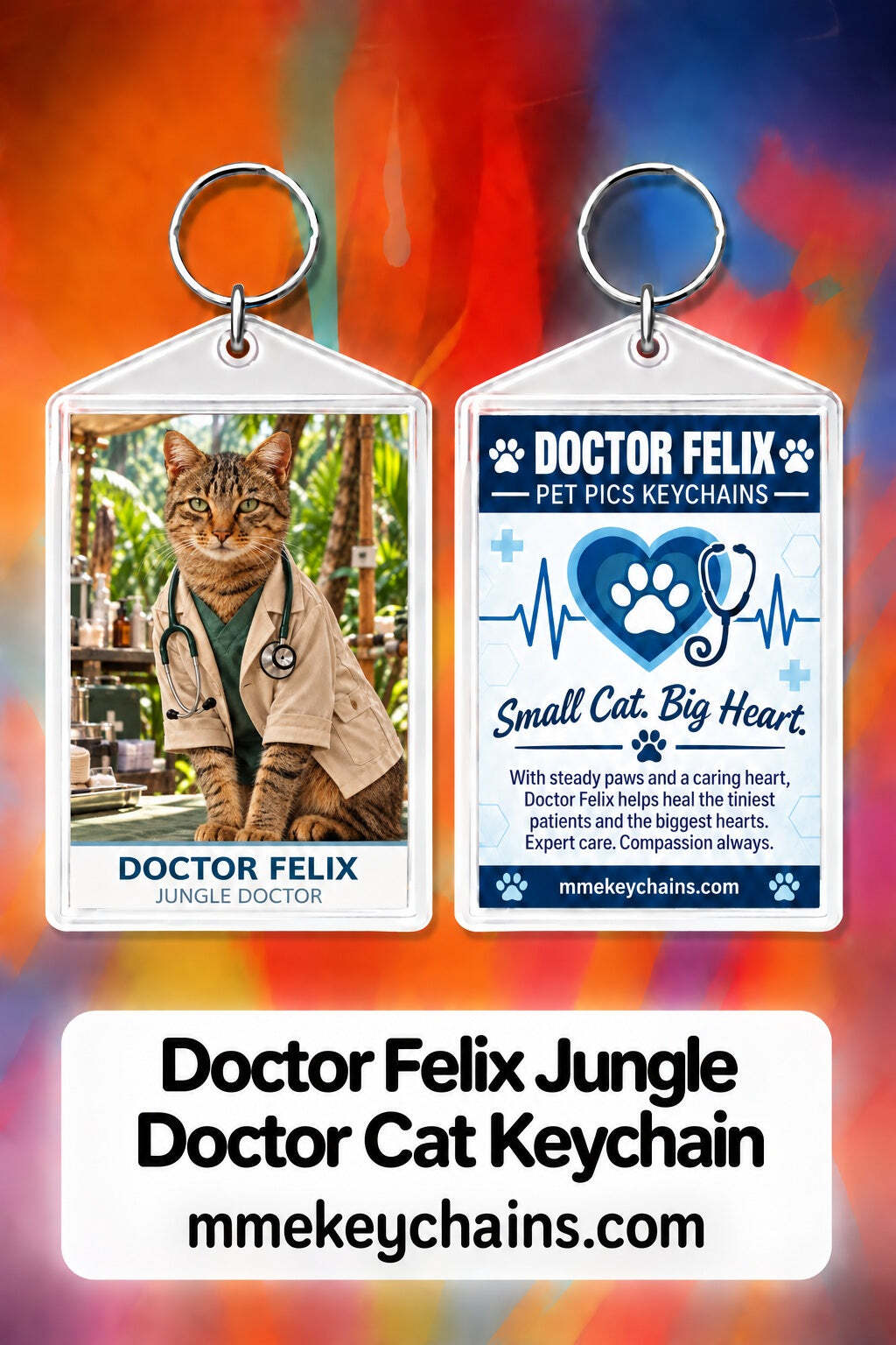 4915 Personalized Pet Pics Keychains Doctor Felix – Jungle Doctor