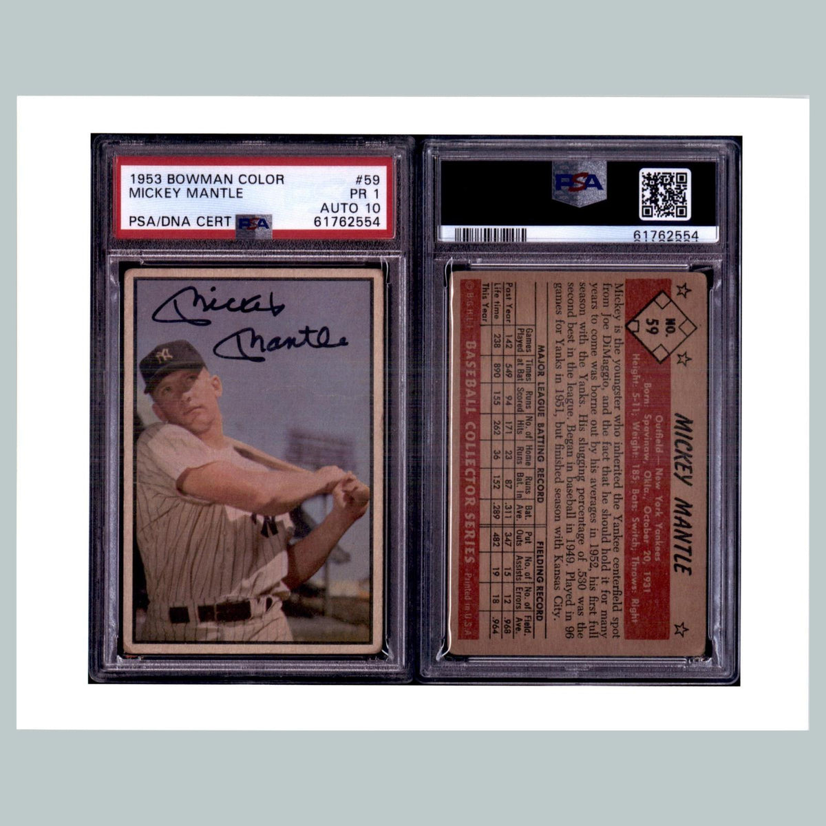 1181 8x10 Mickey Mantle Glossy Photo - Fast-Secure Shipping - Great Gift BBL