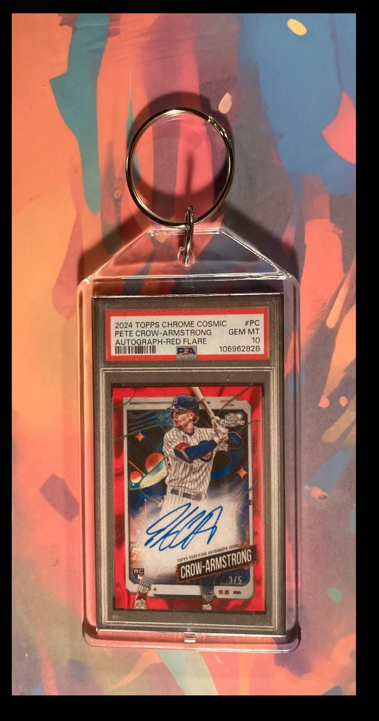 3031 Pete Crow-Armstrong 2024 Topps Cosmic Auto Keychain-Great Gift
