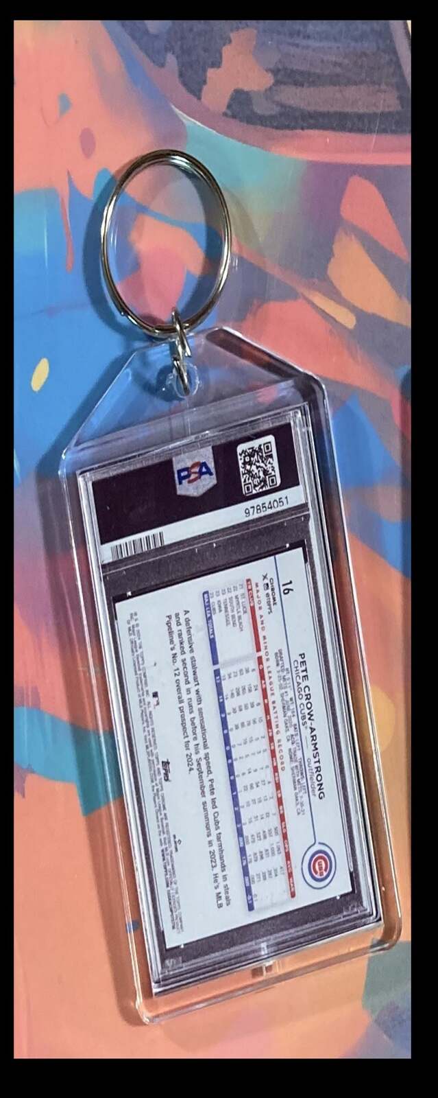 3126 Pete Crow-Armstrong 2024 Topps Chrome Lightboard Logo Keychain