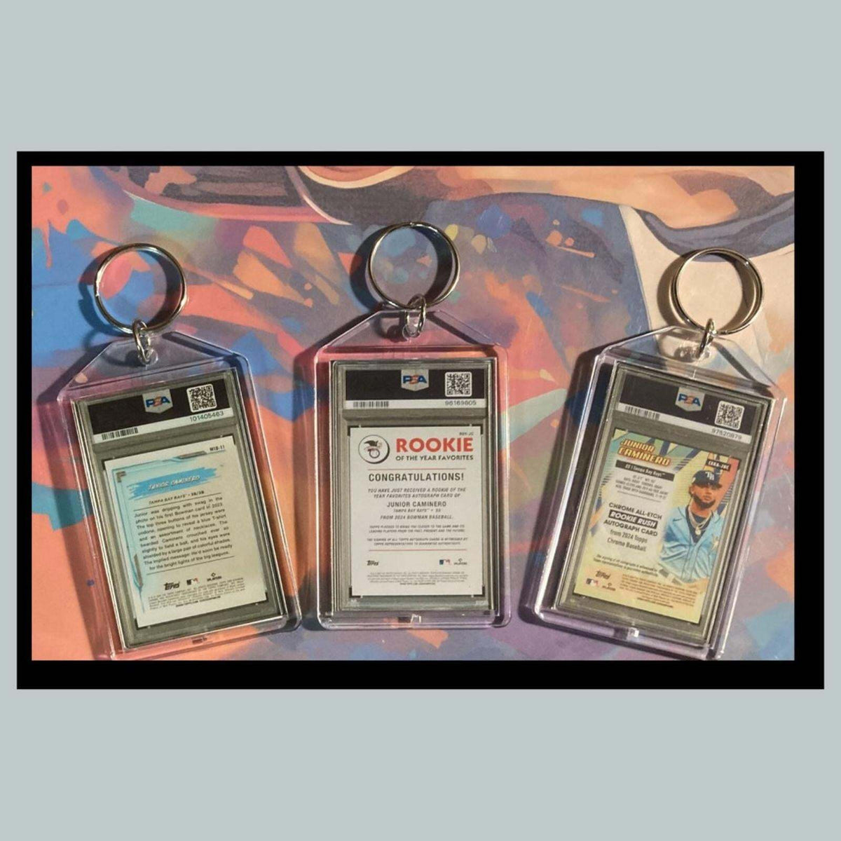 3426B Junior Caminero 3 Pack Bundle - 3 Different Custom Novelty Keychains -Gift