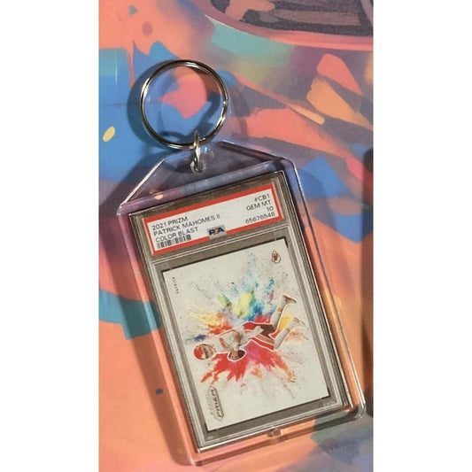 3187 Patrick Mahomes 2021 Panini Prizm Colorblast Custom Made Novelty Keychain