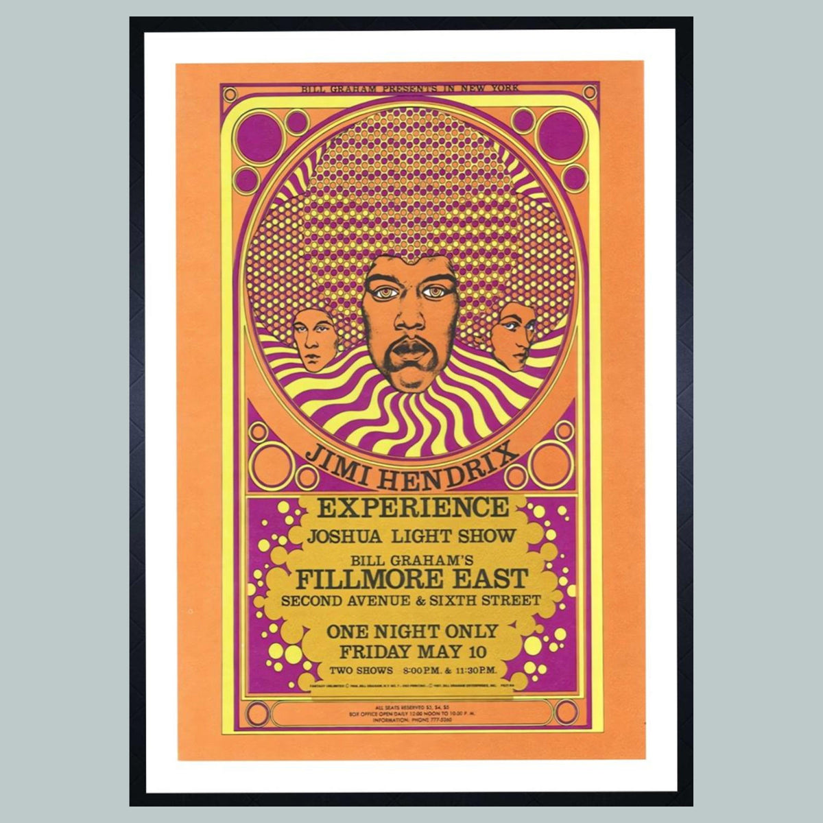 1217 Jimi Hendrix Filmore East Poster 8x10 Glossy Photo - Fast-Ship MS