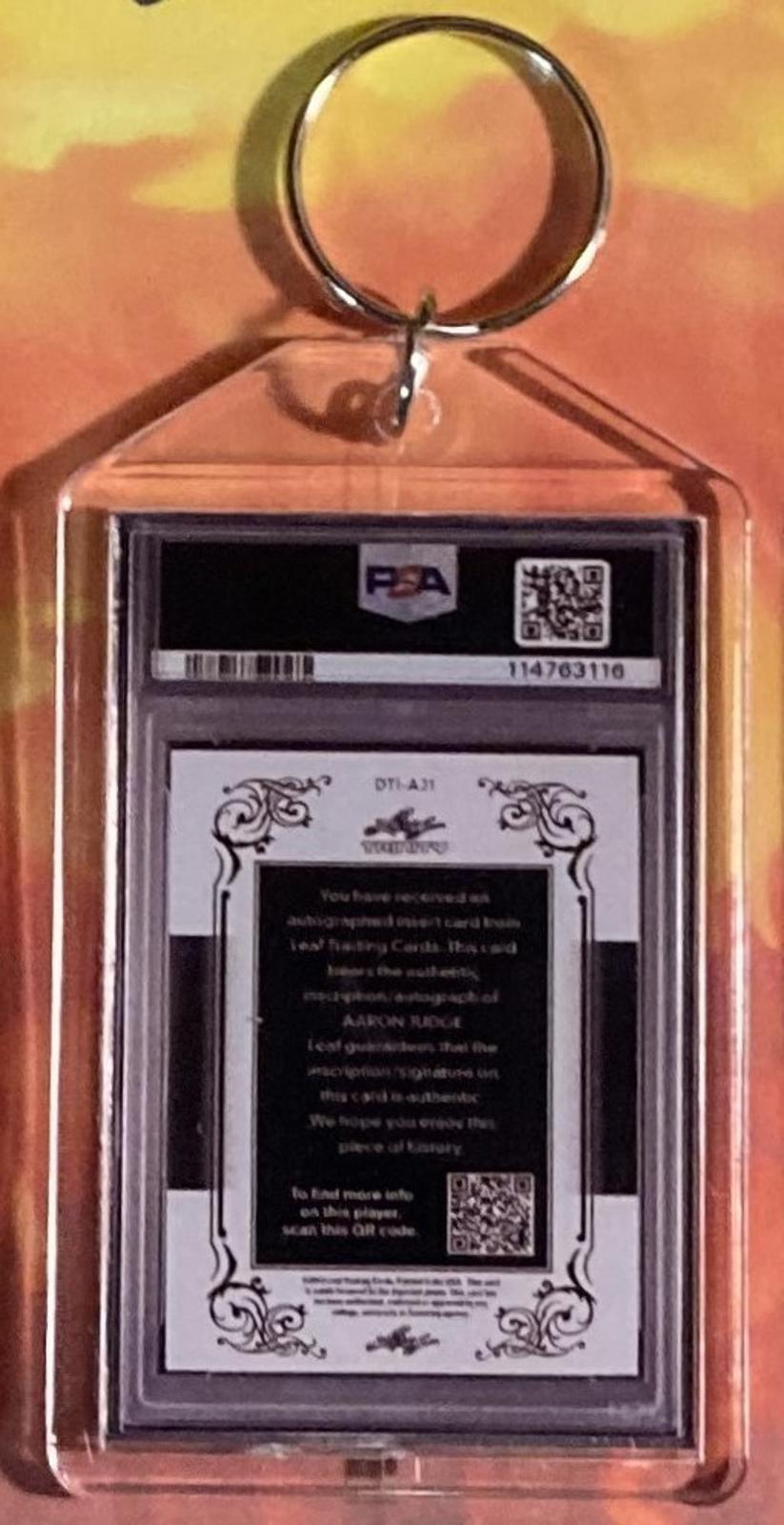3593 Aaron Judge 2017 Leaf Inscriptions Auto Custom Made Keychain