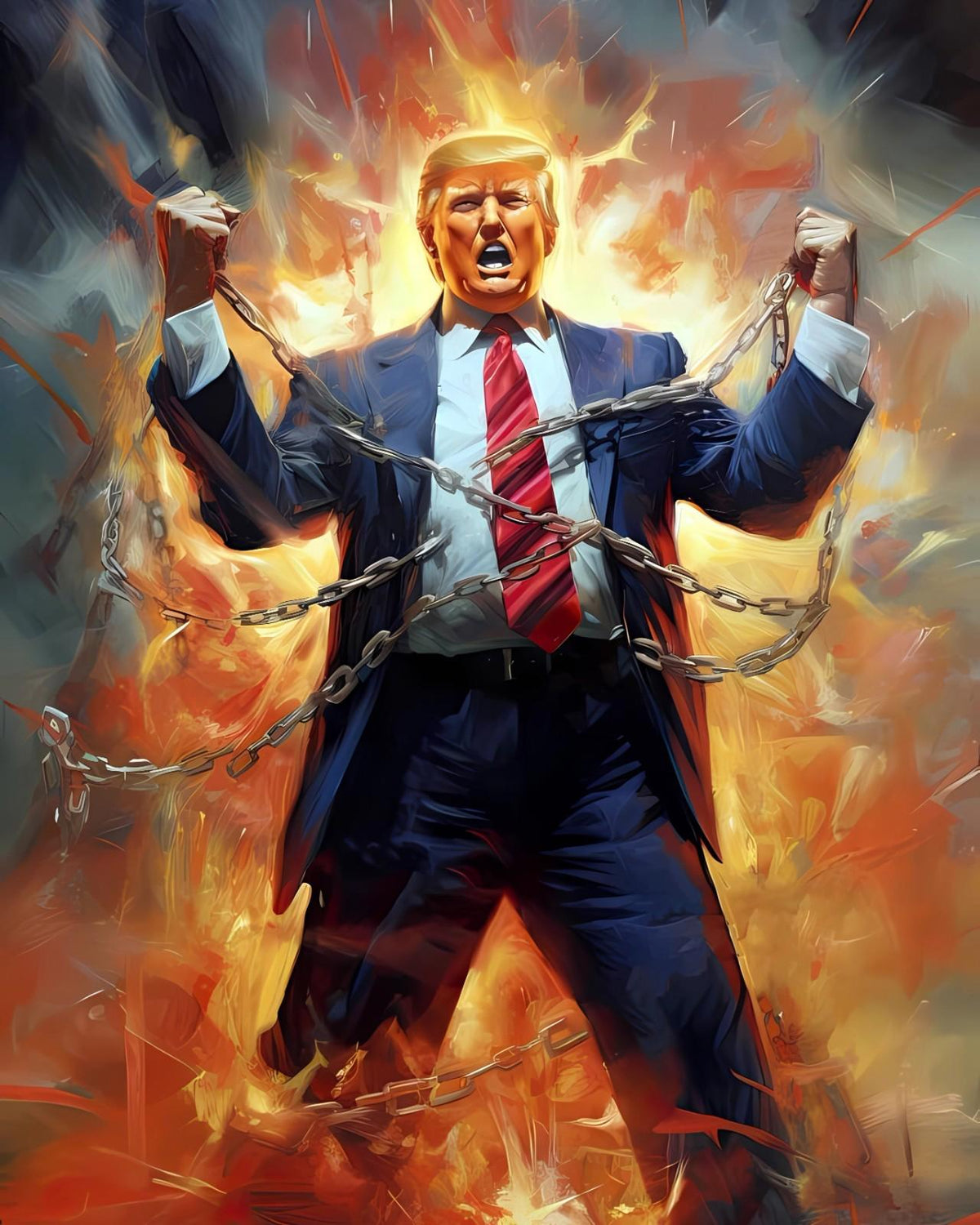 0683 P-8X10 Trump Breaking The Chains Glossy Photo Fast-Secure Ship MS
