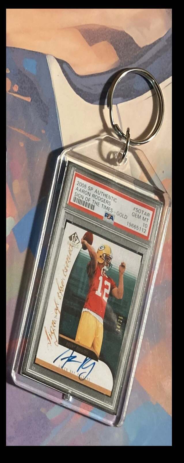 3254 Aaron Rodgers 2005 SP Authenti Gold Auto Custom Hand Made Keychain