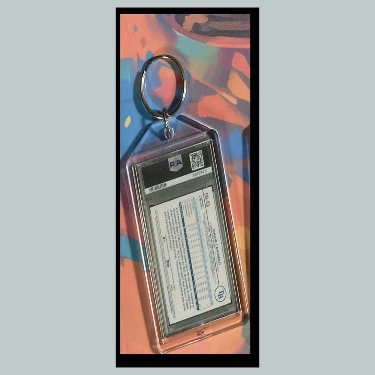 3407B Junior Caminero 2023 Chrome Sapphire Auto Custom Novelty Keychain