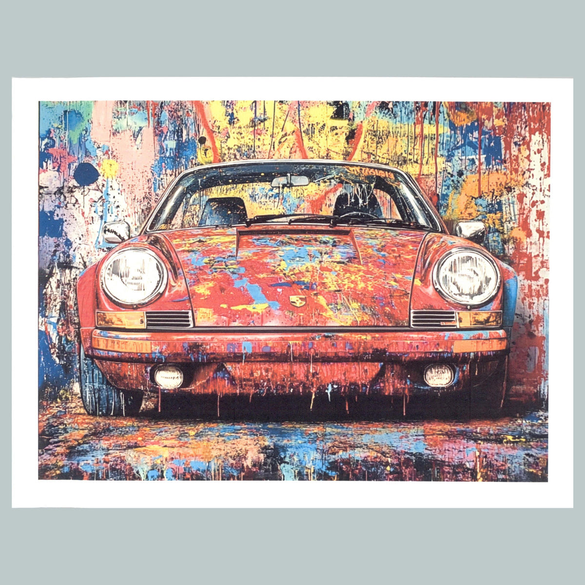 0389 P -8X10 Porsche Splatter Art Glossy Photo Fast-Secure Shipping MS