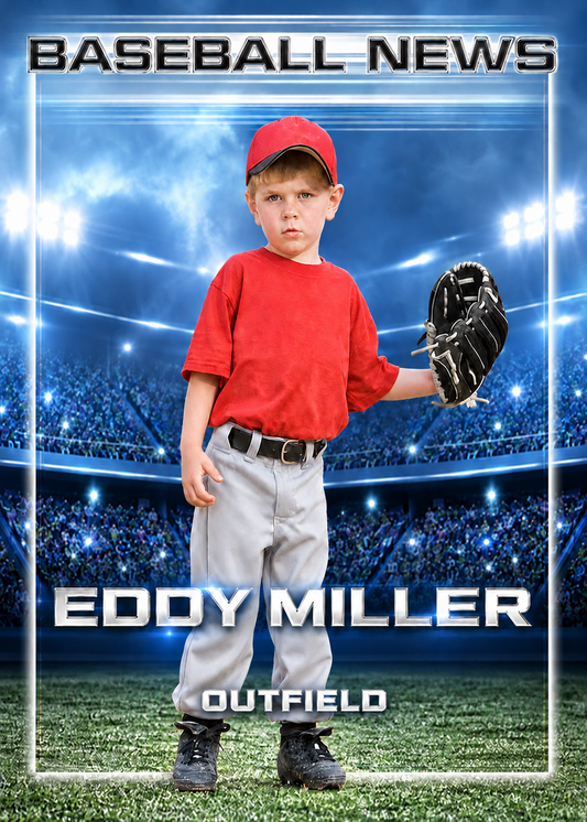 Personalized Laminated Baseball Cards — Lot of 8, 16, 24 or 32 Cards — Design 5
