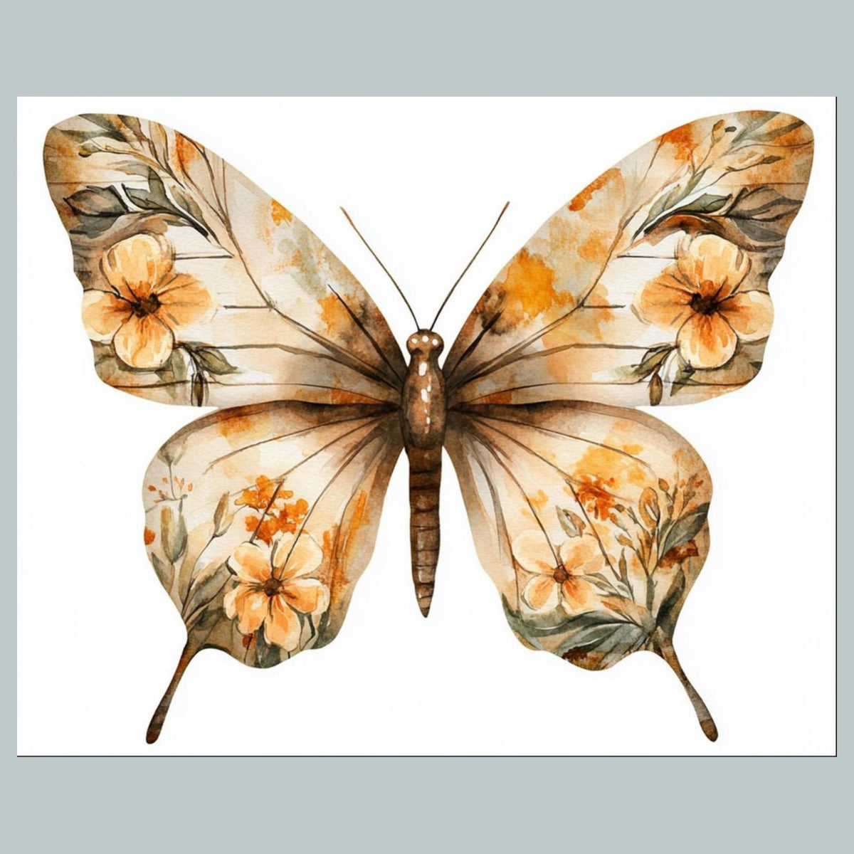1312 Butterfly Flowers 8x10 Glossy Photo - Fast-Secure Shipping MS