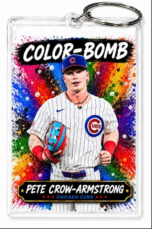 3802 Pete Crow-Armstrong Keychain | Color-Bomb Photo Keychain No Nameplate