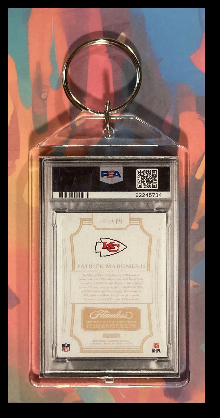 2962 Patrick Mahomes 2018 Panini Flawless Shields  - Custom Keychain