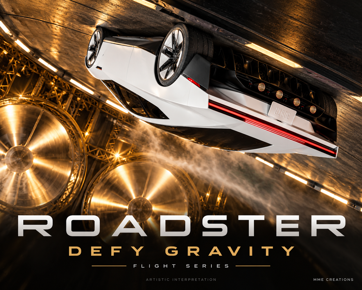 9999 Tesla Roadster Defy Gravity 8x10 Landscape Art Print