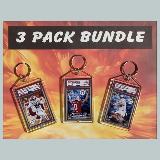 3746B Fernando Mendoza, Drake Maye 3 Pack Bundle Custom Hand Made Keychains