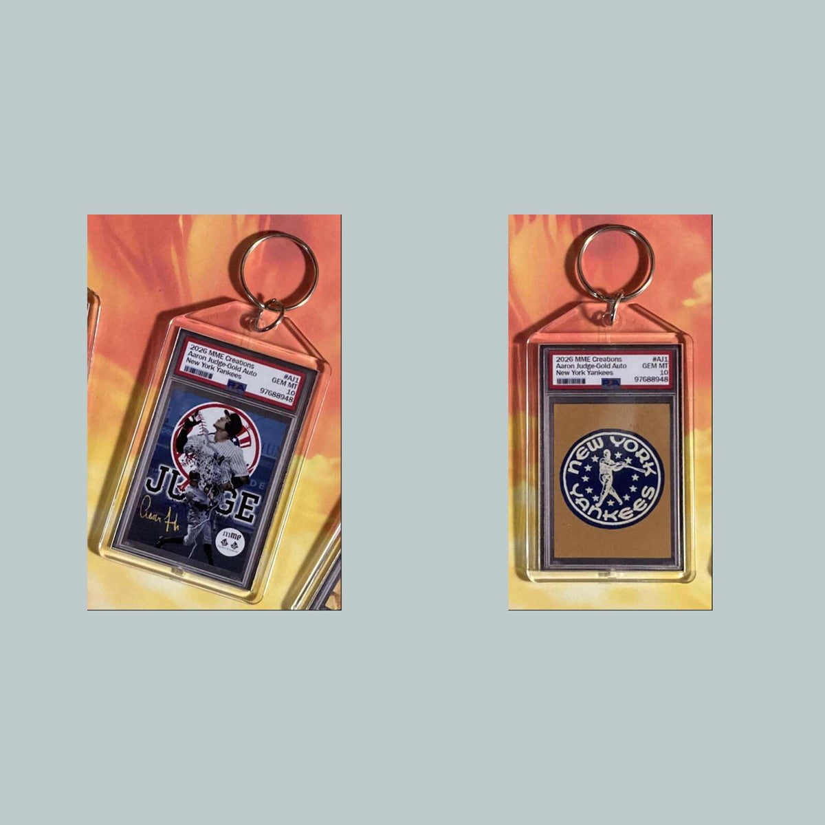 3749 Aaron Judge Gold Auto Mockup Custom Hand Made Novelty Keychain