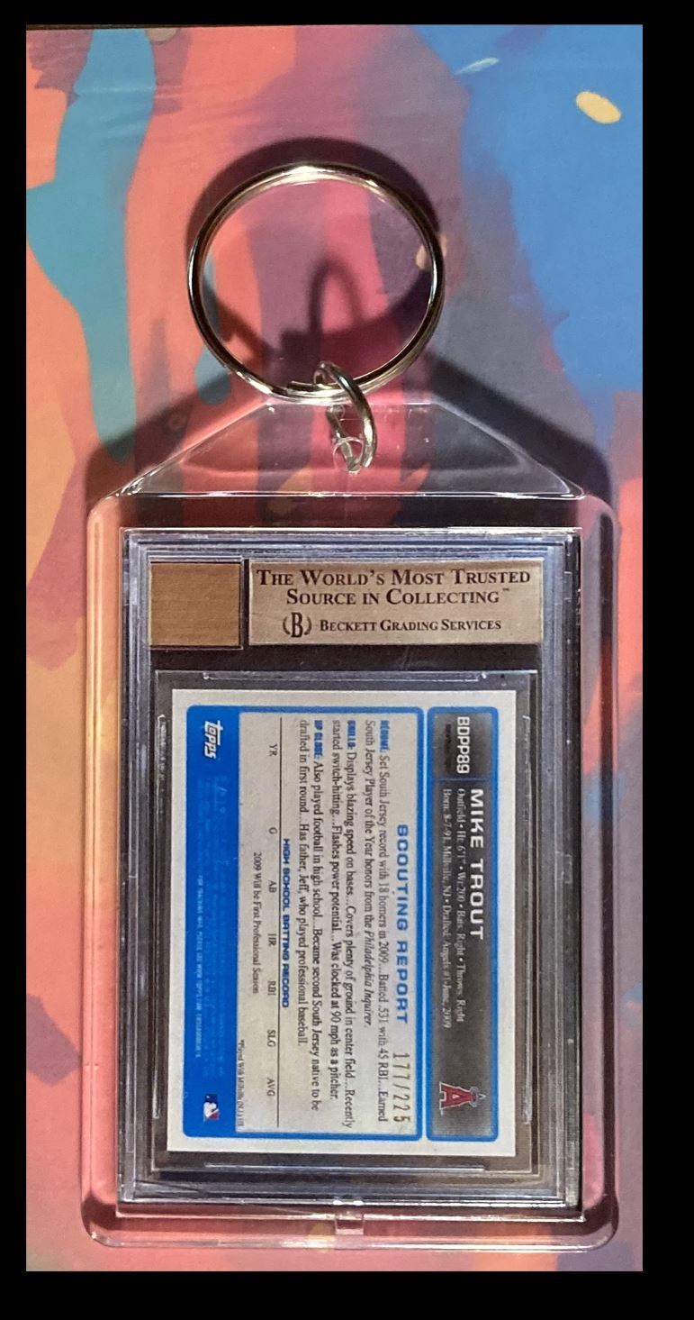 2984 Mike Trout 2009 Bowman Chrome Draft Rookie Auto Keychain-Gift