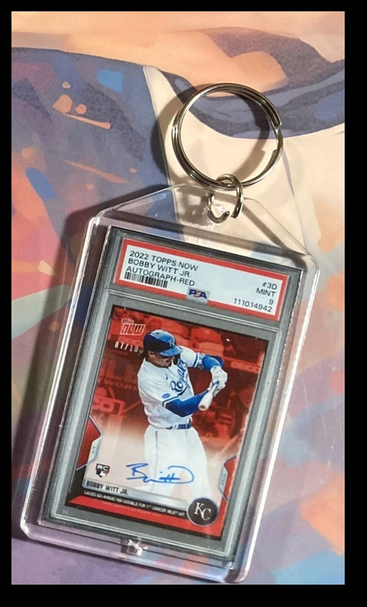 3122 Bobby Witt Jr 2022 Topps Now Red Auto Custom Keychain Great Gift