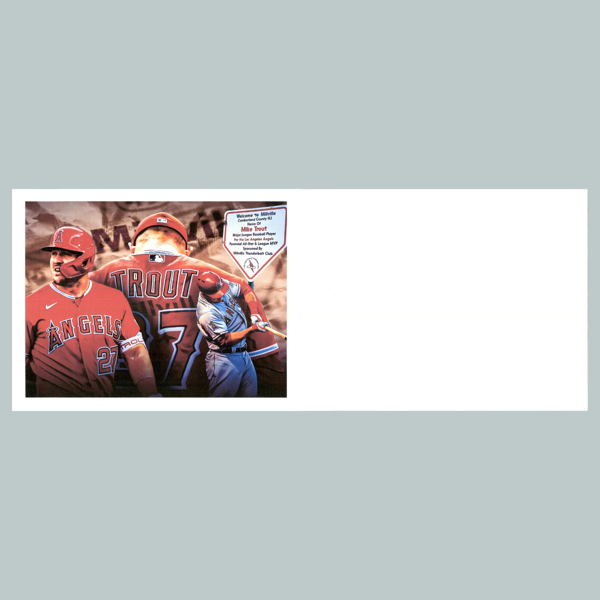 0175 P -8X10 Mike Trout Millville Glossy Photo Fast-Secure Shipping BBL