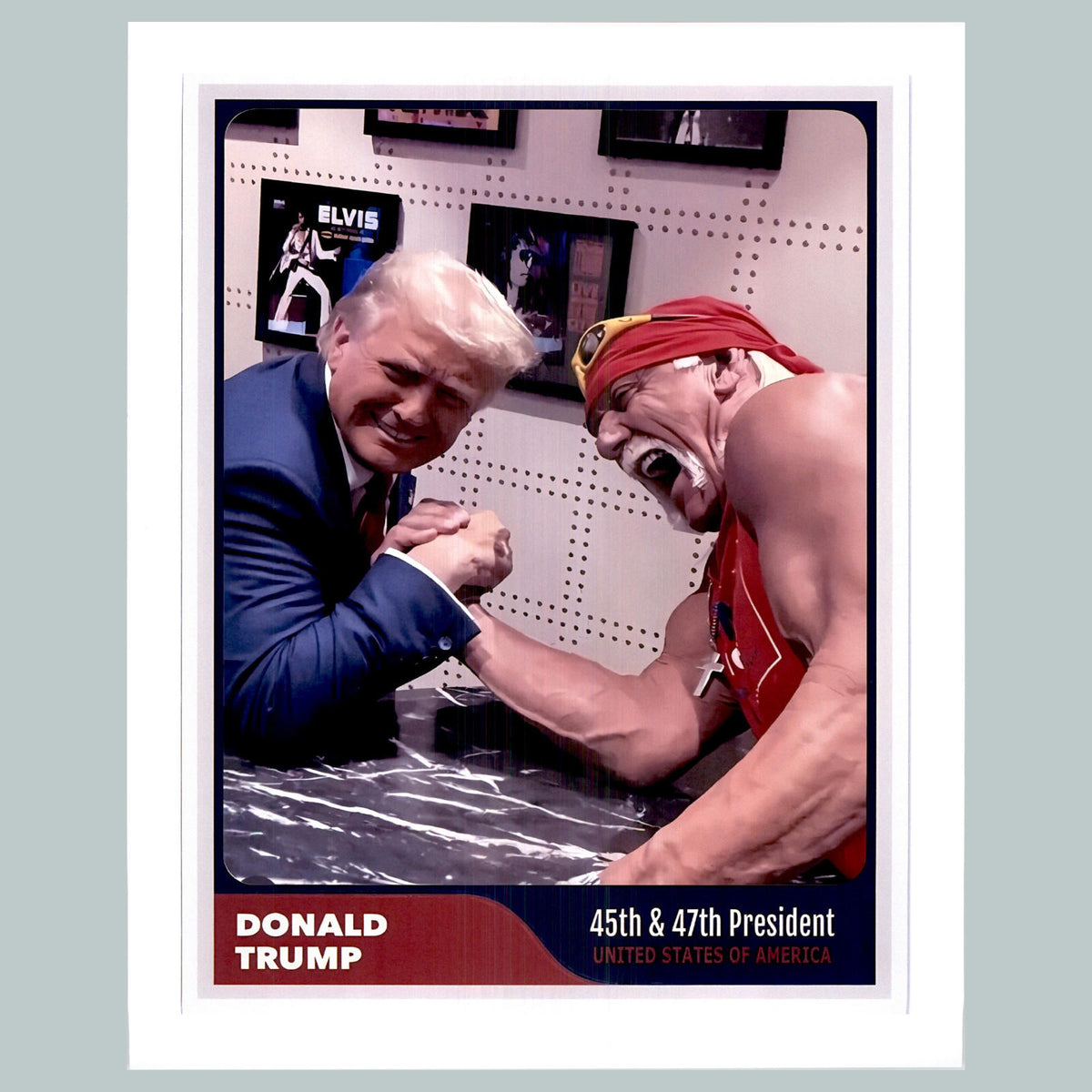 0518 P-8X10 Trump And Hulk Hogan Baseball Card Glossy Photo Fast-Secure Ship MS