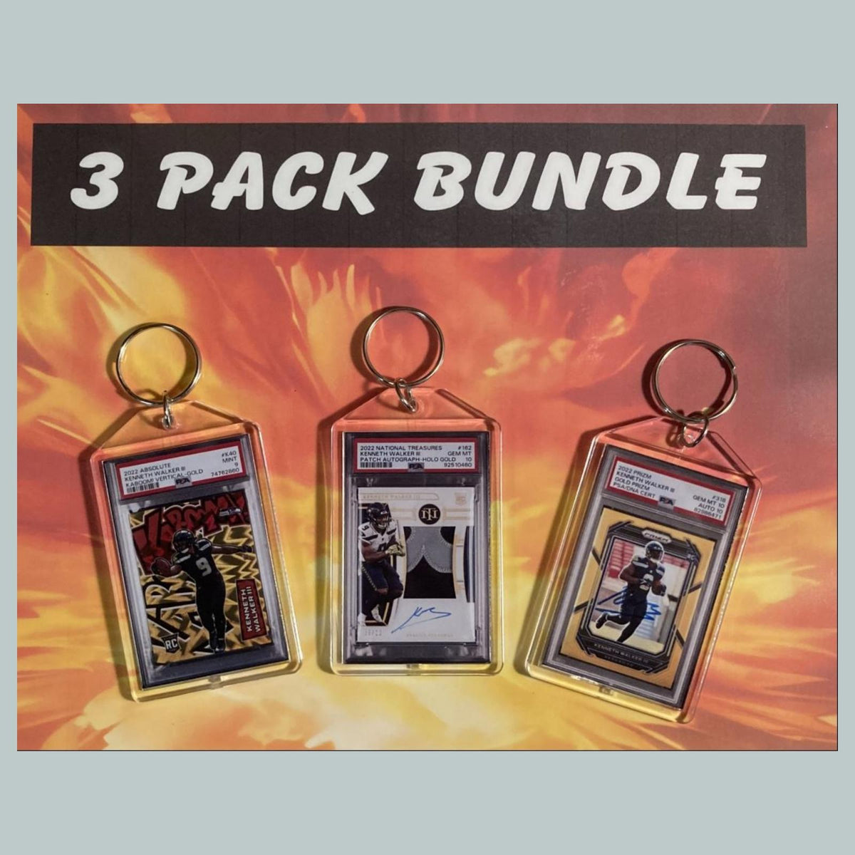 3767B Kenneth Walker III 3 Pack Bundle Hand Made Keychains