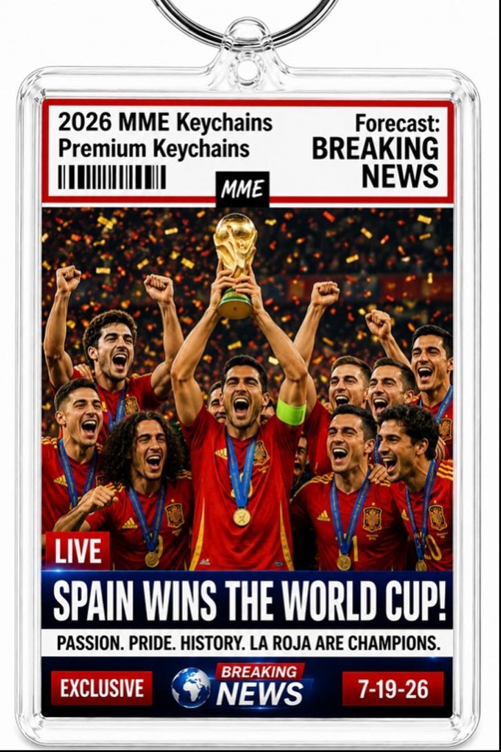 3965 Spain Wins The World Cup Keychain  Breaking News! Alt3 Handmade Keychain