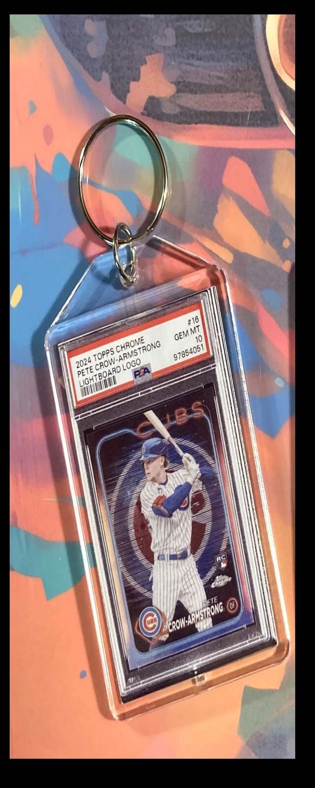 3126 Pete Crow-Armstrong 2024 Topps Chrome Lightboard Logo Keychain