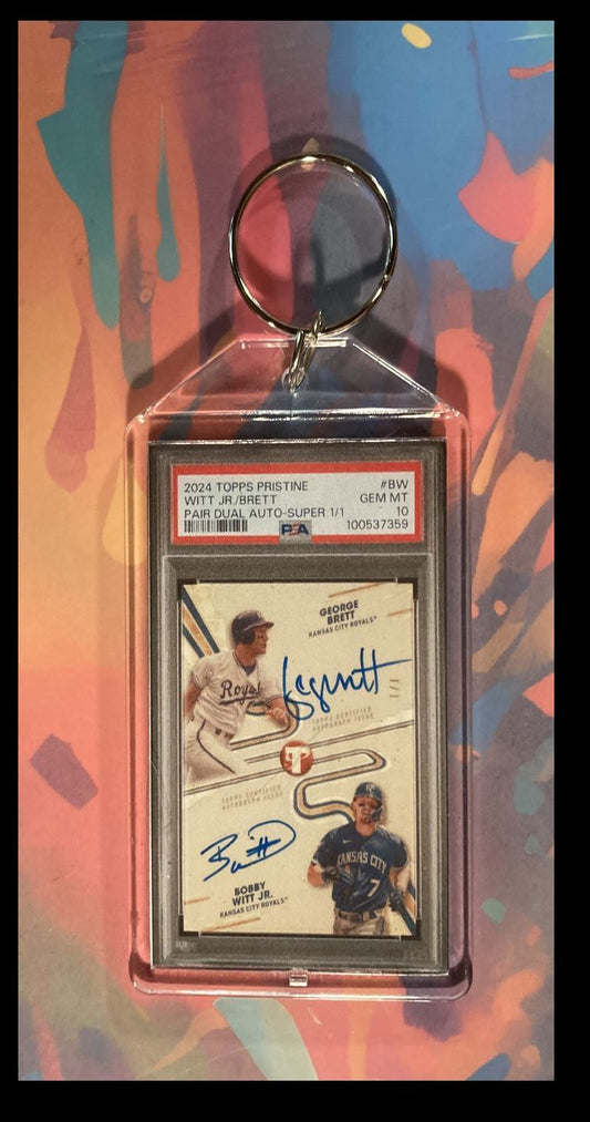 3034 Bobby Witt Jr/George Brett 2024 Topps Pristine SuperFractor Keychain-Gift