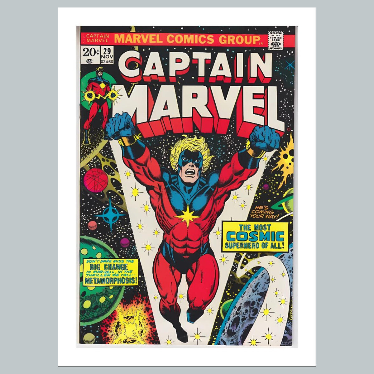 1903 Captain Marvel 8x10 Glossy Photo Comic Book Cover Fast-Secure Shipping