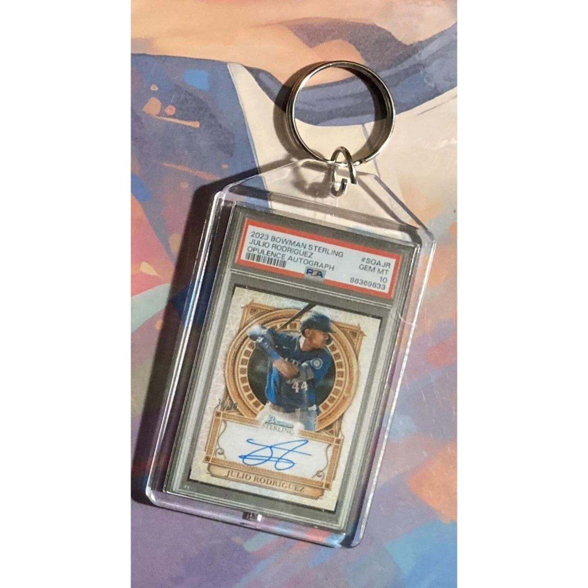 3194 Julio Rodriguez 2023 Bowman Sterling Opulence Auto Custom Novelty Keychain