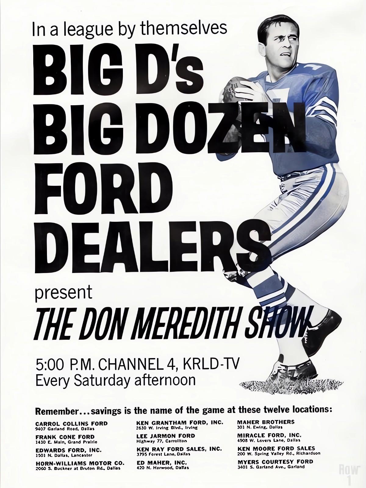 0716 8X10 Don Meredith Show Glossy Photo Fast Shipping FBL