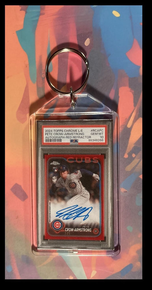 3026 Pete Crow-Armstrong 2024 Topps Chrome Auto Keychain-Great Gift