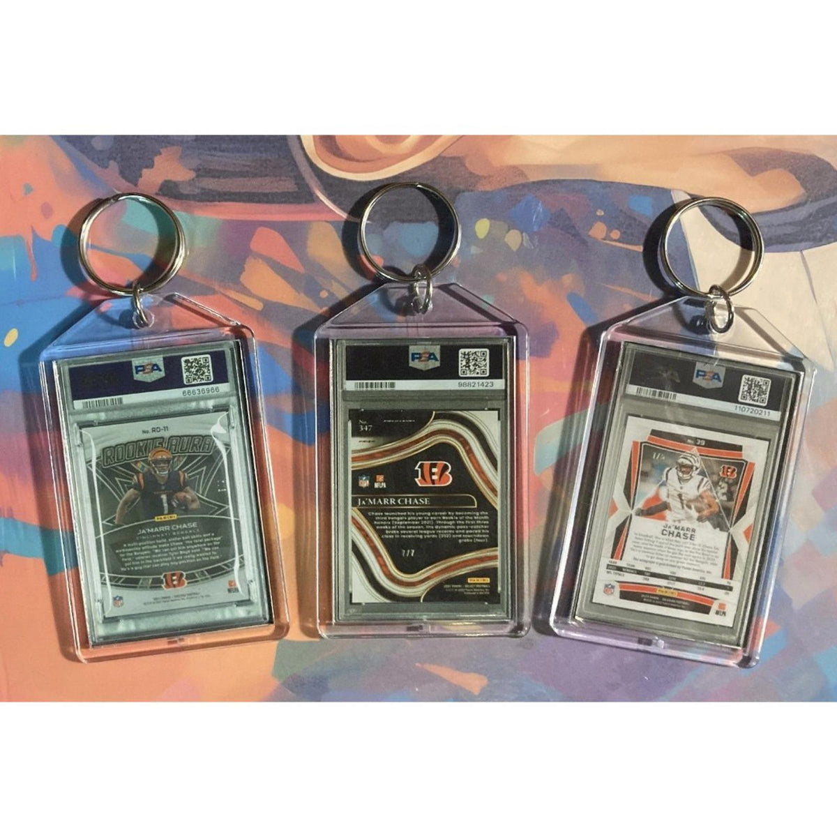 3271B Ja'Marr Chase - 3 Pack Bundle 3 Different Custom Novelty Keychains-Gift