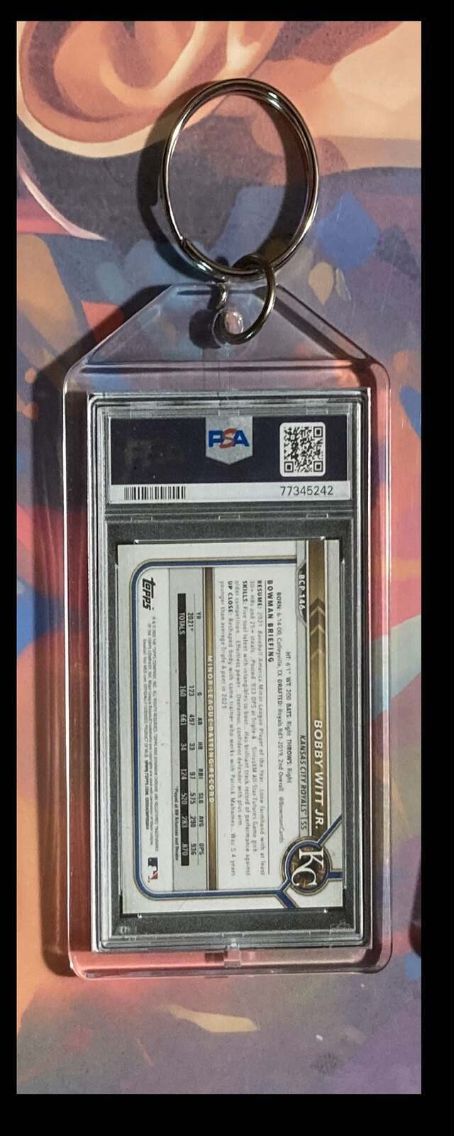 3247 Bobby Witt Jr 2022 Bowman Mojo Chrome Black SuperFractor  Keychain