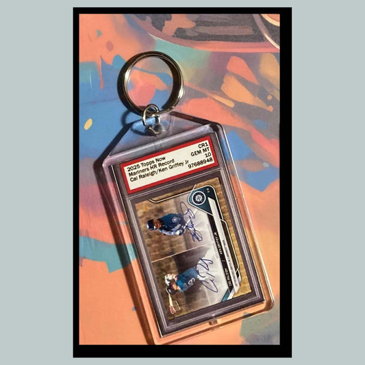 3516 Cal Raleigh-Ken Griffey Jr HR Record 2025 Topps Now Custom Made Keychain