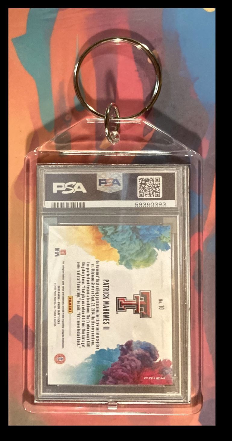 2969 Patrick Mahomes 2020 Panini Prizm Colorblast  Custom Keychain