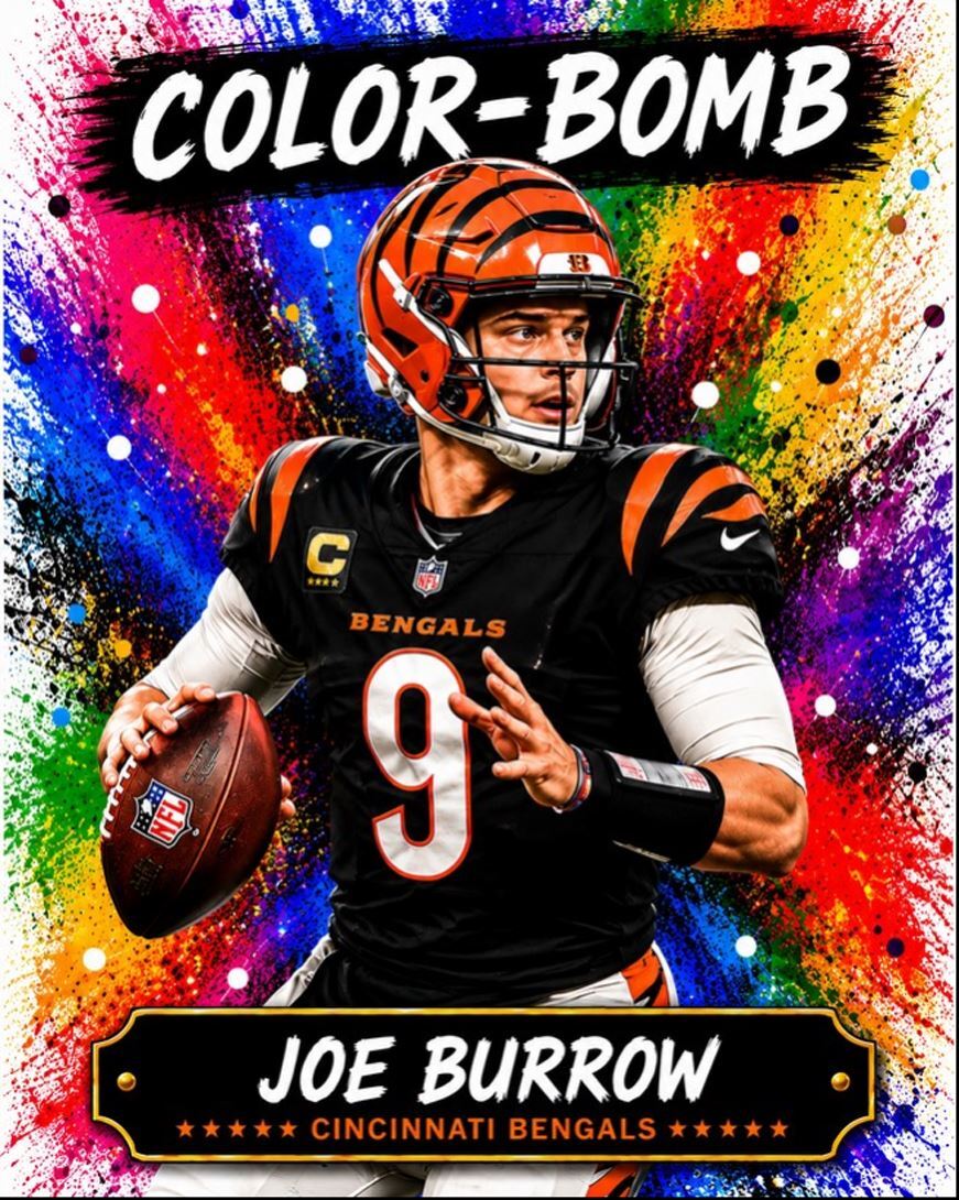 3817 Joe Burrow 8x10 Premium Print | Color-Bomb | With Text